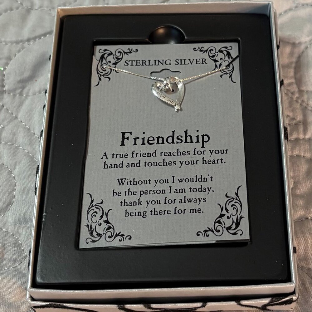 Silver Expressions by LArocks 18” Sterling Silver Heart Friendship Necklace - Picture 6 of 6